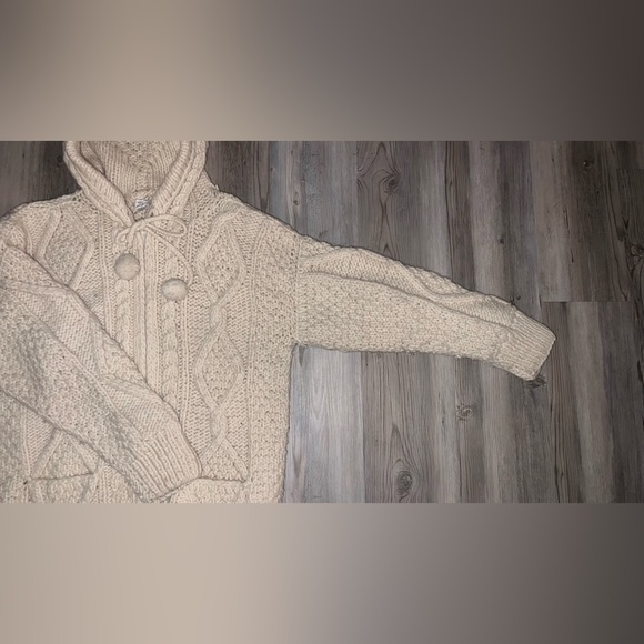 Women’s 100% Wool Full Zip Long Sleeve Hooded Cardigan Hand Made - Picture 5 of 8